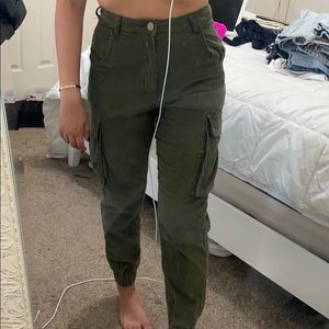 Green high waist pretty little thing cargo pants
